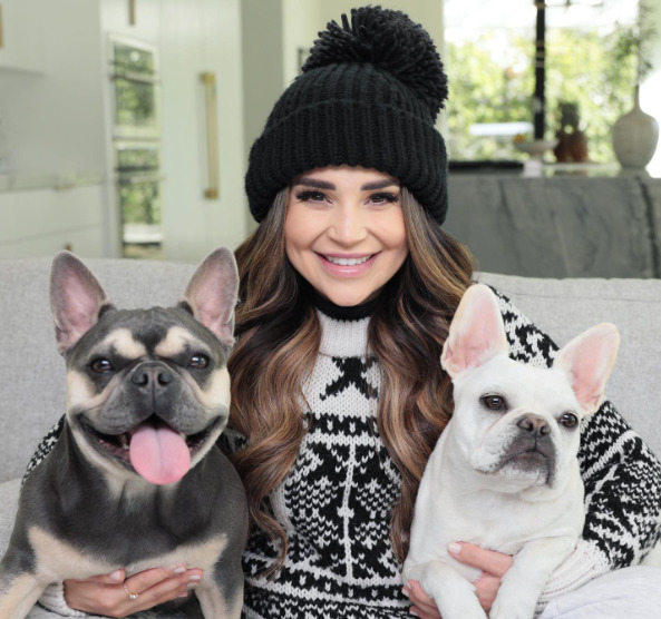 An image of Rosanna Pansino and her dogs