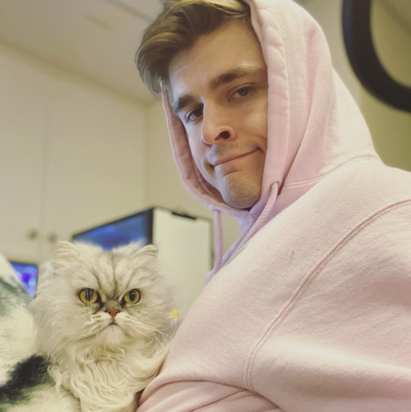 An image of Ludwig with his Cat