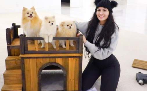 An image of SSSniperWolf and her dog