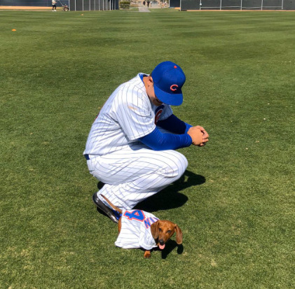 An image of Anthony Rizzo with his dog